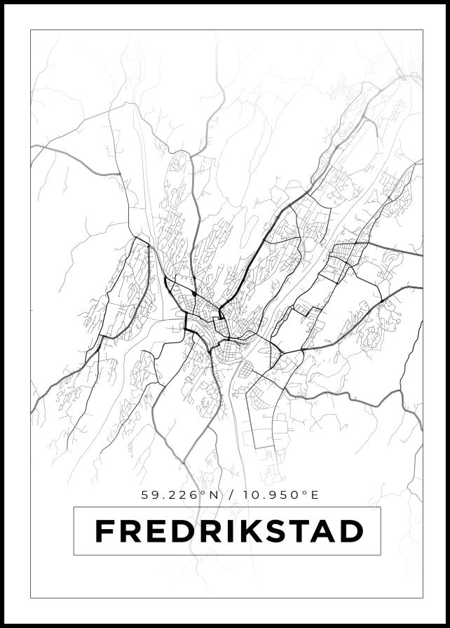 Bildverkstad Map - Fredrikstad - White Poster