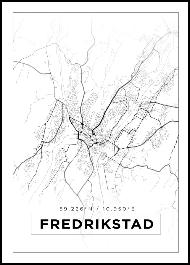 Bildverkstad Map - Fredrikstad - White Poster