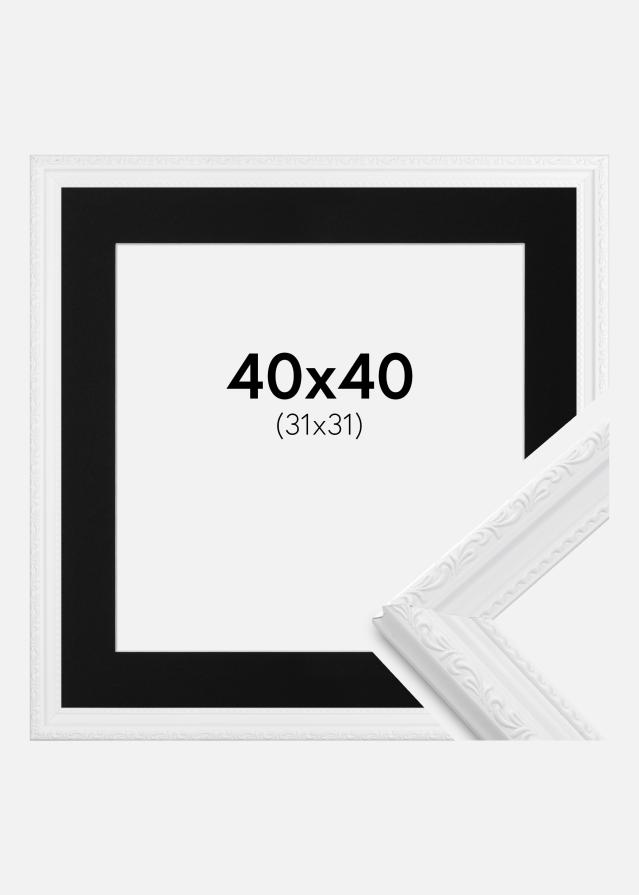 Ram med passepartou Frame Abisko White 40x40 cm - Picture Mount Black 32x32 cm