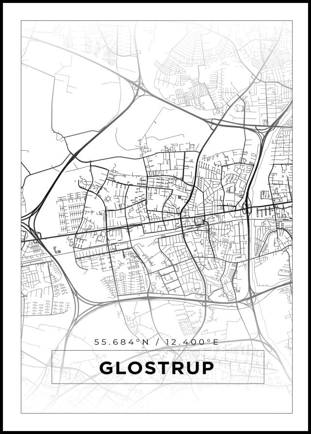 Bildverkstad Map - Glostrup - White Poster