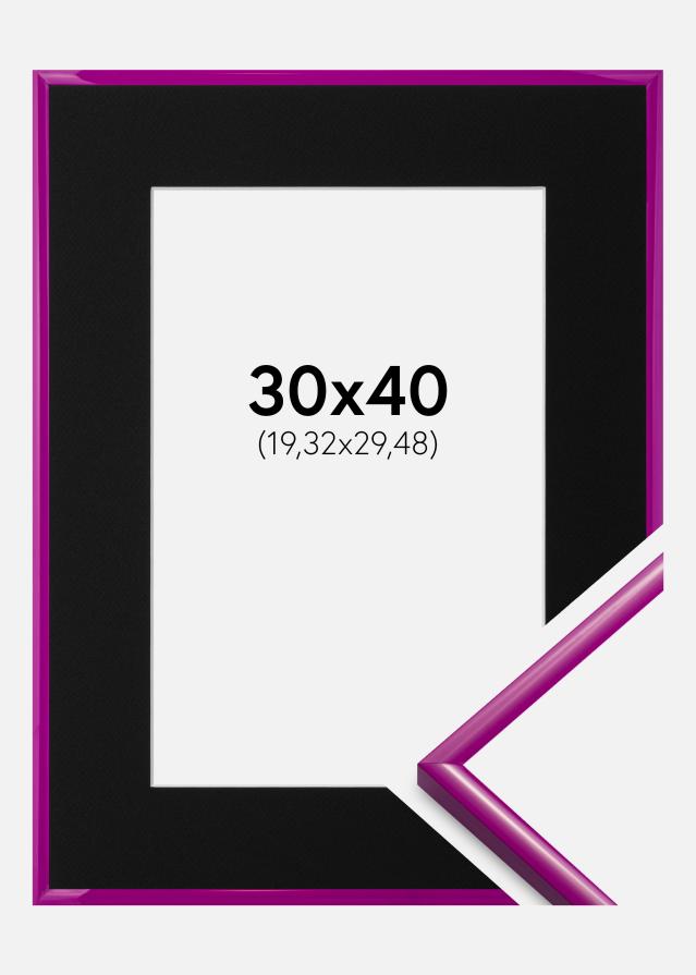 Ram med passepartou Frame New Lifestyle Fuchsia 30x40 cm - Picture Mount Black 8x12 inches