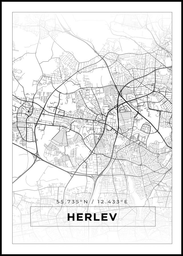 Bildverkstad Map - Herlev - White Poster