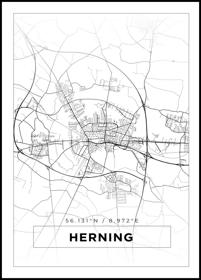 Bildverkstad Map - Herning - White Poster