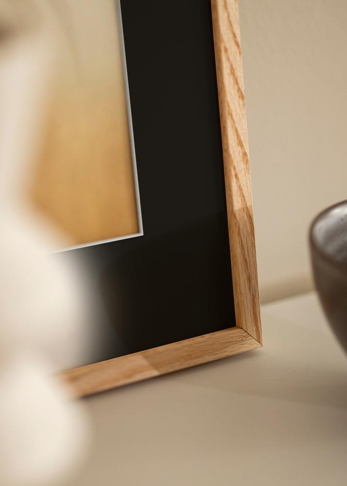 Ram med passepartou Frame E-Line Oak 13x18 cm - Picture Mount Black 10x12 cm