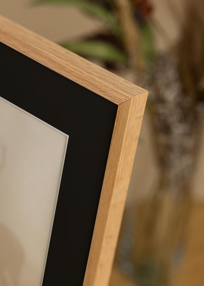 Ram med passepartou Frame E-Line Oak 13x18 cm - Picture Mount Black 10x12 cm