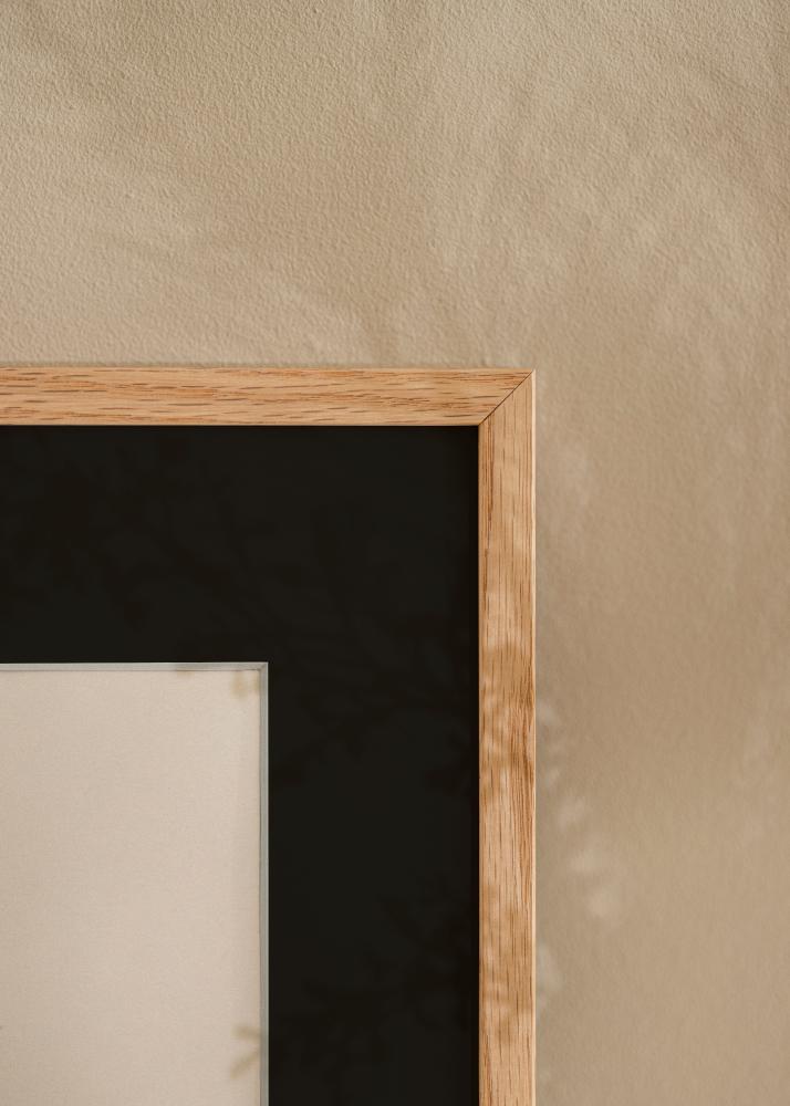 Ram med passepartou Frame E-Line Oak 13x18 cm - Picture Mount Black 10x12 cm