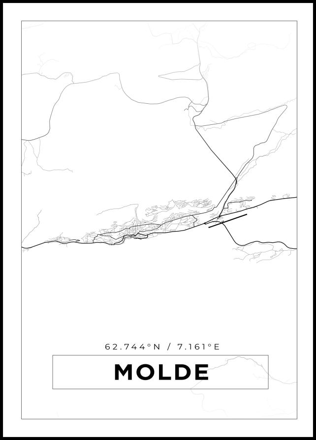 Bildverkstad Map - Molde - White Poster