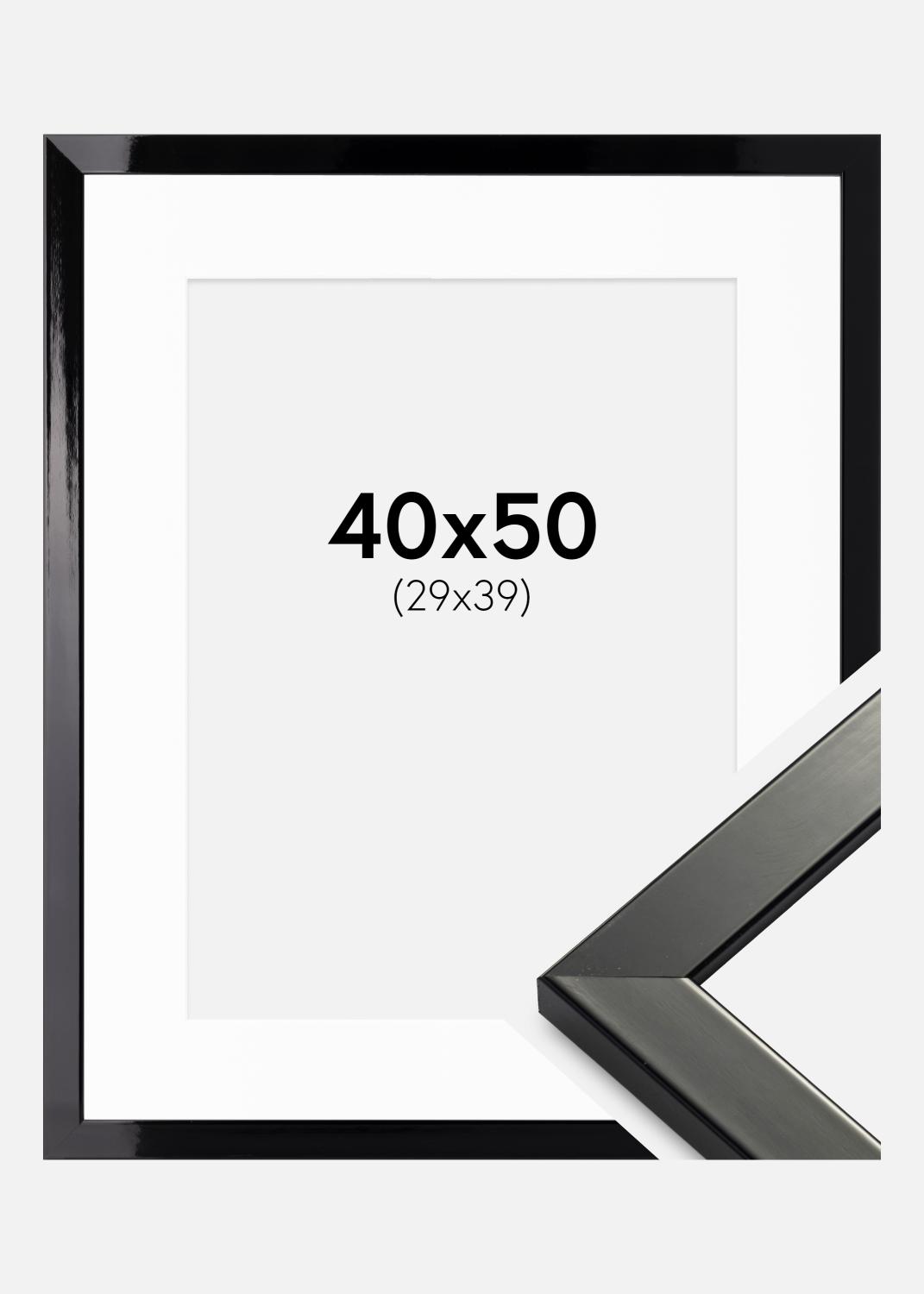 Product Image for Frame Uppsala Black High gloss 40x50 cm - Picture Mount White 30x40 cm