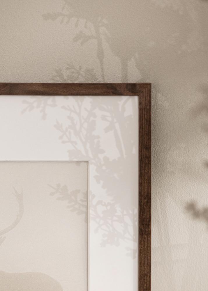 Ram med passepartou Frame Galant Walnut 35x50 cm - Picture Mount White 10x15 inches