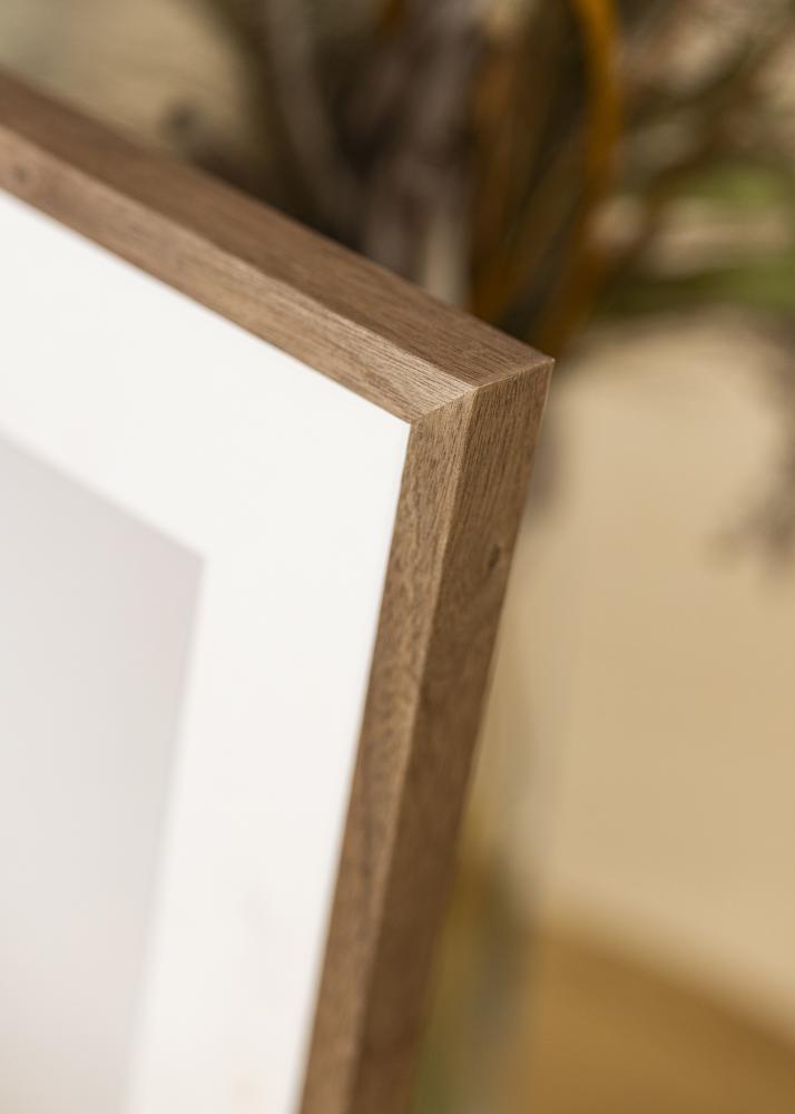 Ram med passepartou Frame Soul Walnut Veneer 40x50 cm - Picture Mount White 29.7x42 cm (A3)