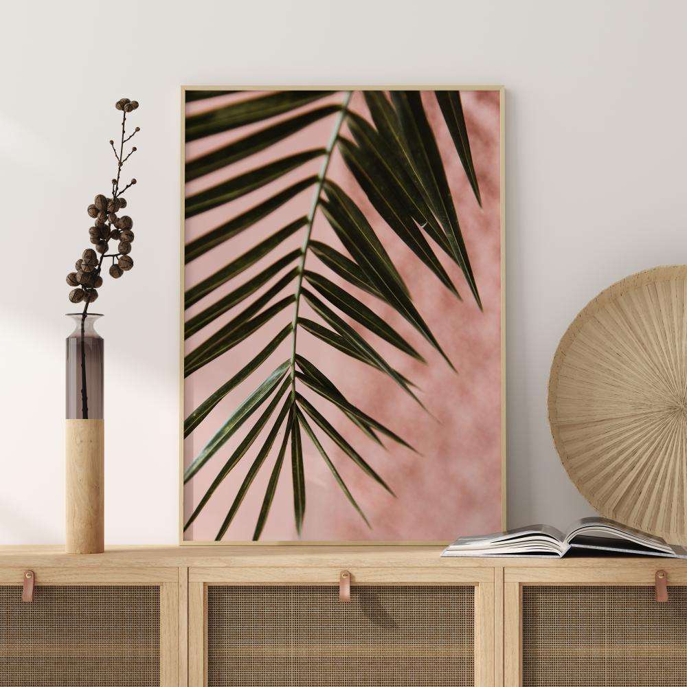 Bildverkstad Pink pastell palm Poster