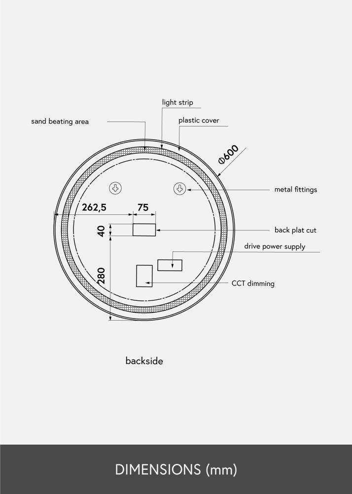 KAILA KAILA Mirror Frame LED 60 cm Ø