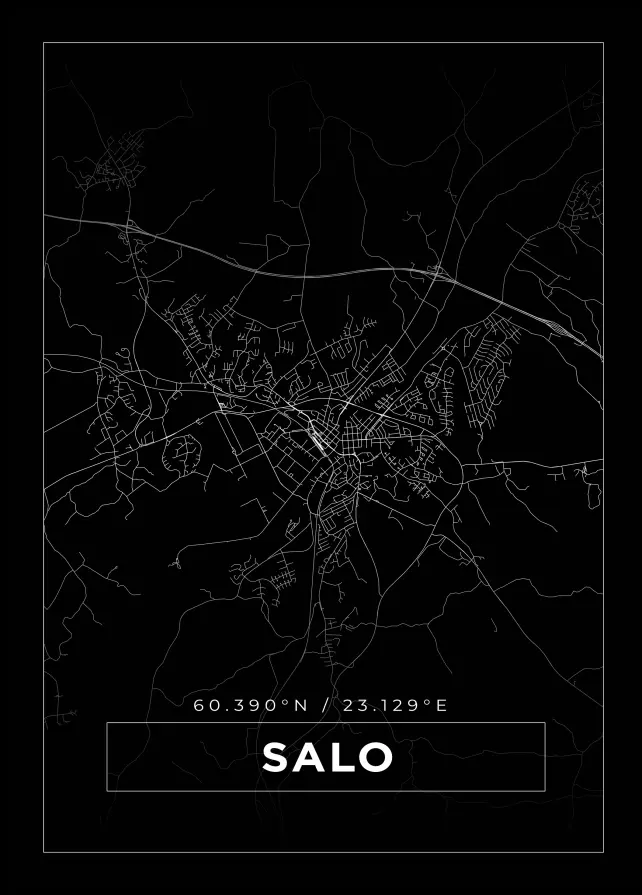 Bildverkstad Map - Salo - Black Poster