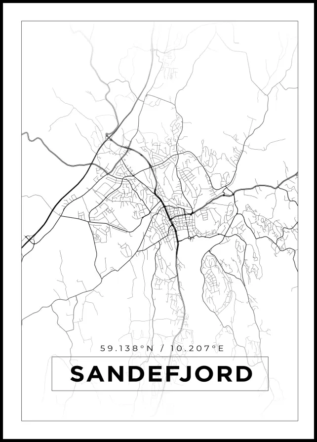 Bildverkstad Map - Sandefjord - White Poster