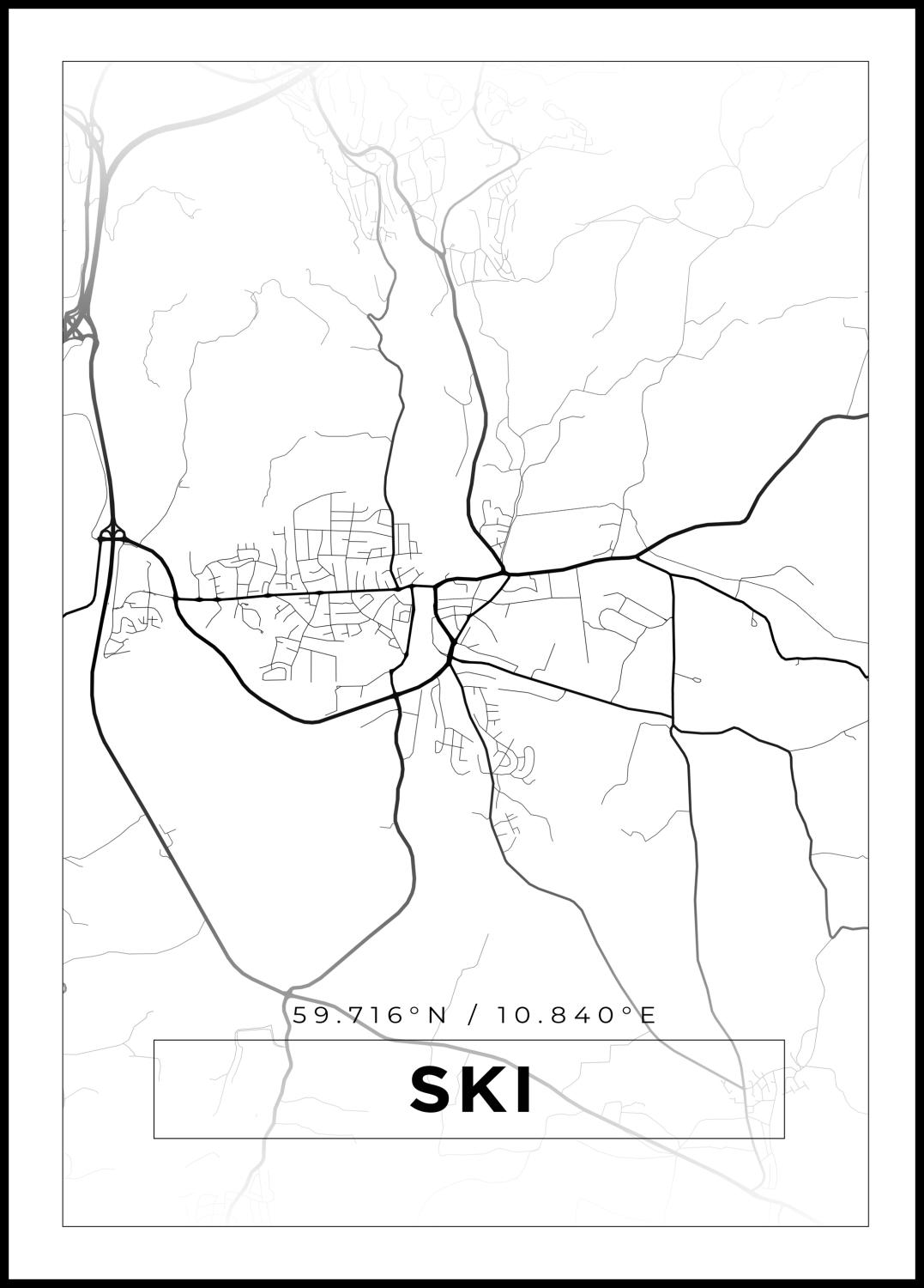 Product Image for Map - Ski - White Poster (21x29.7 cm (A4))