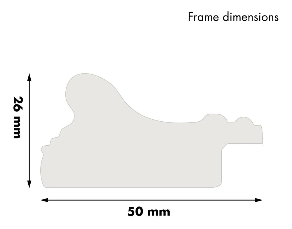 Ram med passepartou Frame Rokoko Gold 40x50 cm - Picture Mount White 29.7x42 cm (A3)