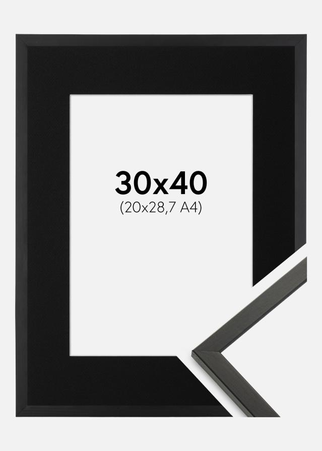 Ram med passepartou Frame Galant Black 30x40 cm - Picture Mount Black 21x29.7 cm (A4)