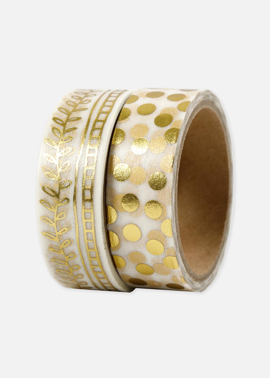 Product Image for Washi Tape Gold Patterns and Dots 2-Pack
