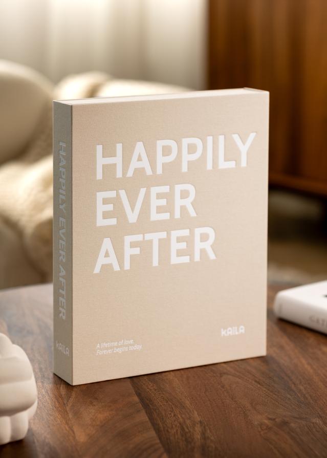 BGA KAILA HAPPILY EVER AFTER Creme - Coffee Table Photo Album (60 Black Pages)