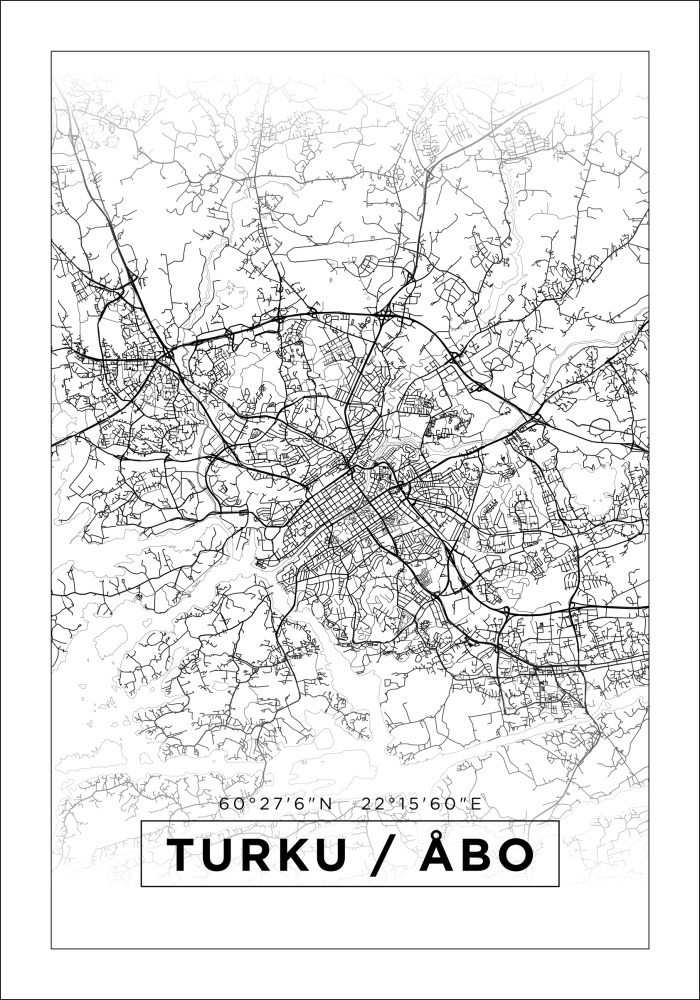 Bildverkstad Map - Turku / Åbo - White Poster