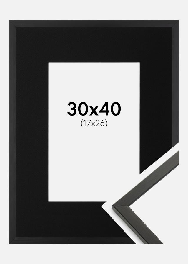 Ram med passepartou Frame Galant Black 30x40 cm - Picture Mount Black 18x27 cm