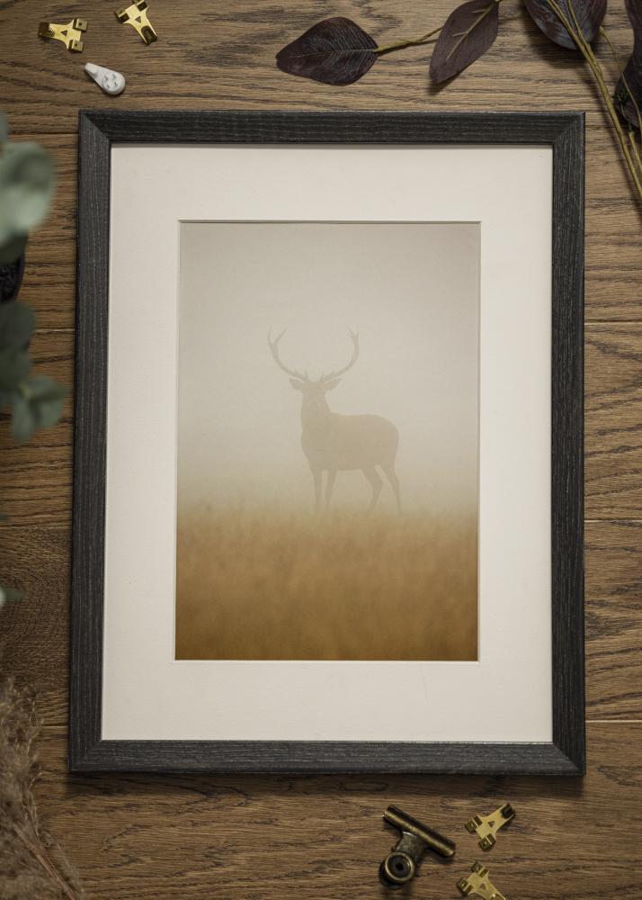 Ram med passepartou Frame Fiorito Dark Grey 50x70 cm - Picture Mount White 40x60 cm