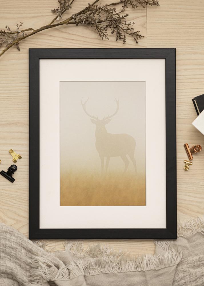 Ram med passepartou Frame Trendline Black 40x50 cm - Picture Mount White 12x16 inches