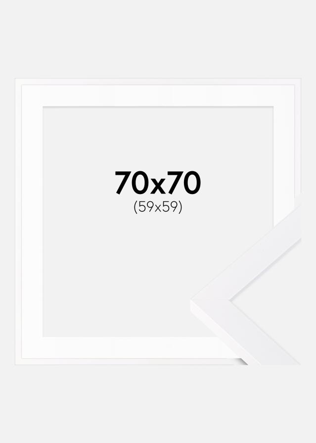 Ram med passepartou Frame Selection White 70x70 cm - Picture Mount White 60x60 cm