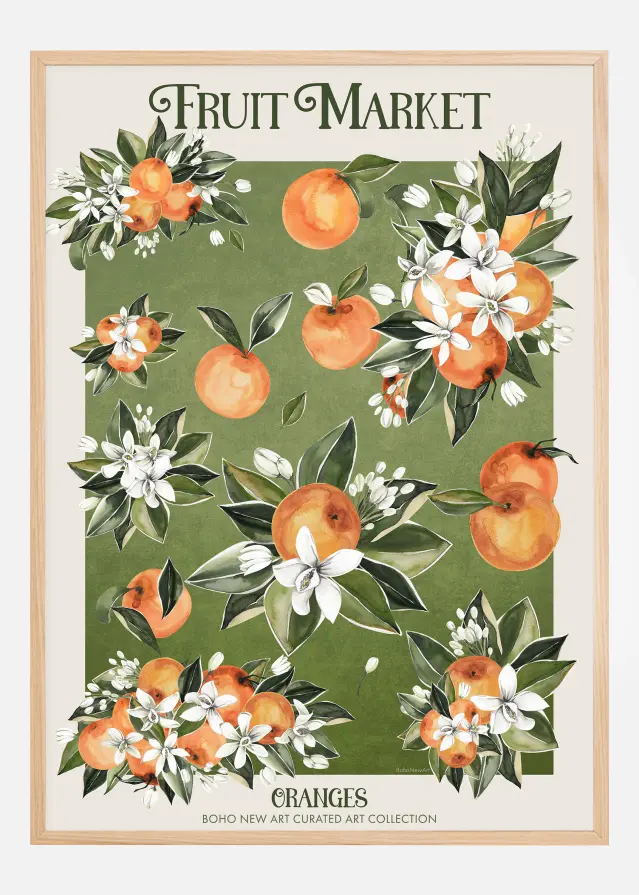 Bildverkstad Fruit Market - Boho Oranges Poster