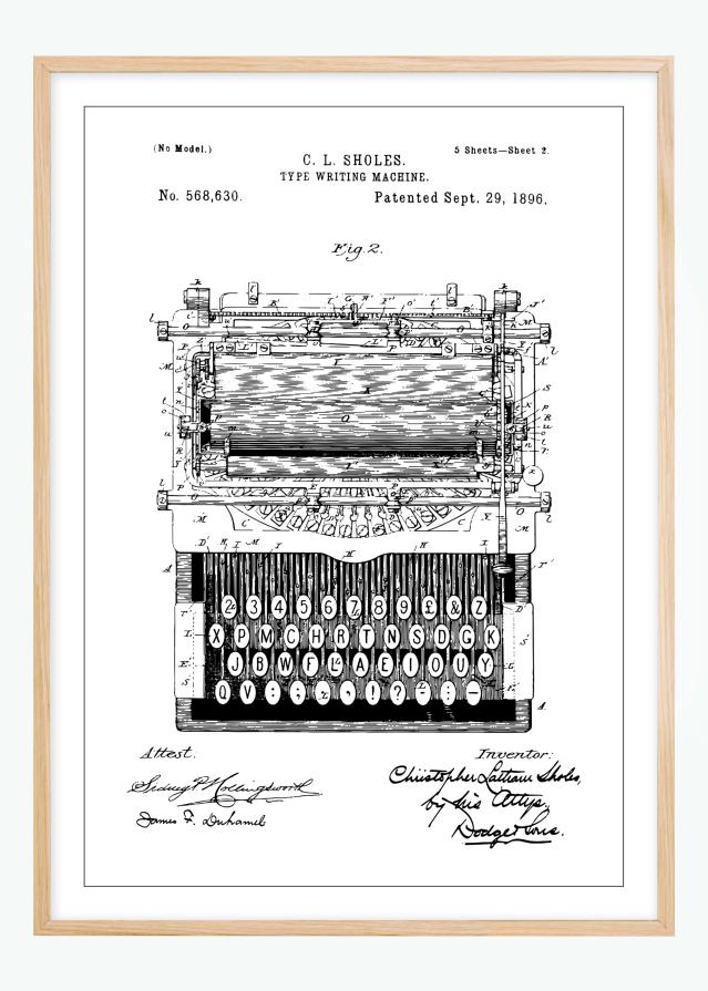 Bildverkstad Patent drawing - Typewriter Poster