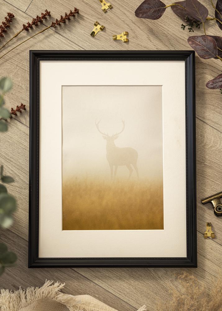 Ram med passepartou Frame Gala Black 40x50 cm - Picture Mount White 27x35 cm