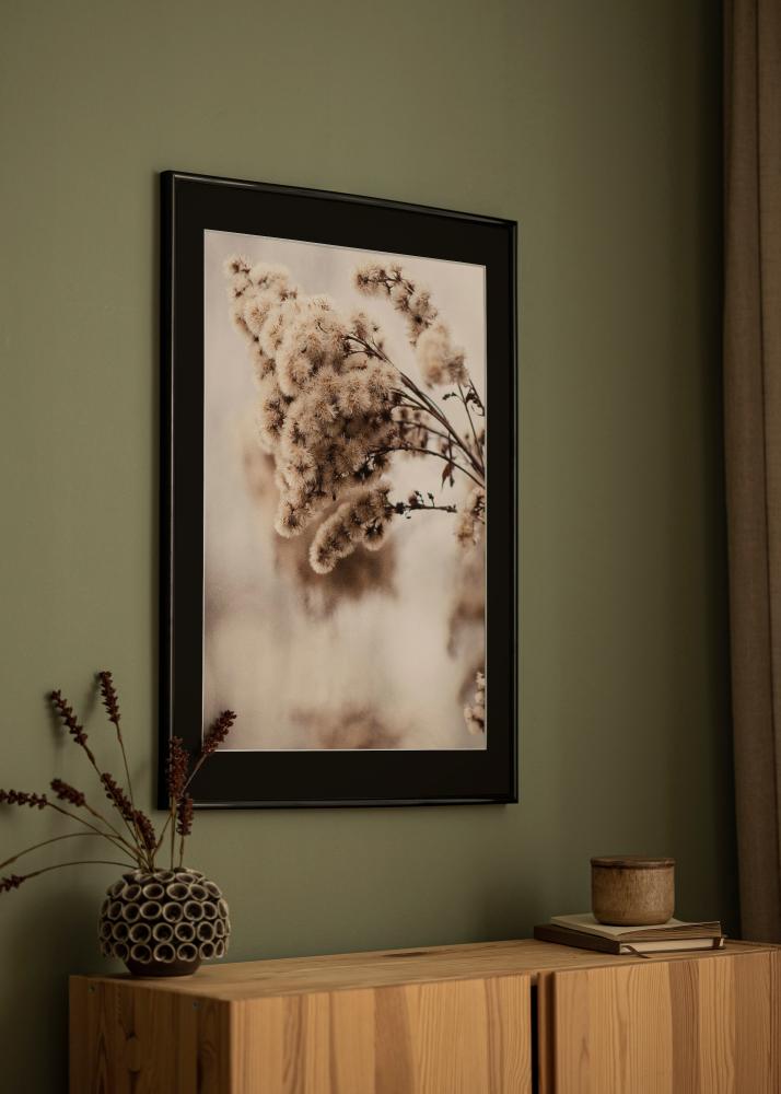 Ram med passepartou Frame Victoria Black 50x70 cm - Picture Mount Black 16x24 inches