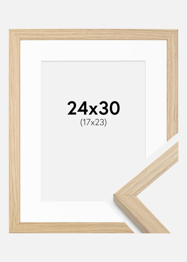 Ram med passepartou Frame Grimsåker Oak 24x30 cm - Picture Mount White 18x24 cm