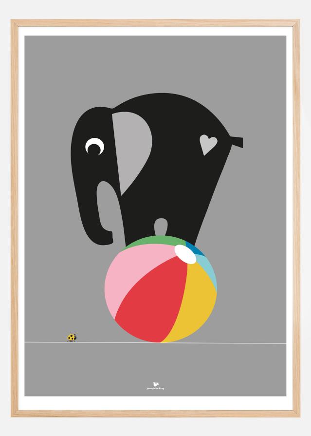 Bildverkstad Elephant - Grey Poster