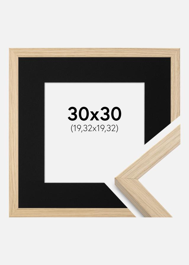 Ram med passepartou Frame Grimsåker Oak 30x30 cm - Picture Mount Black 8x8 inches