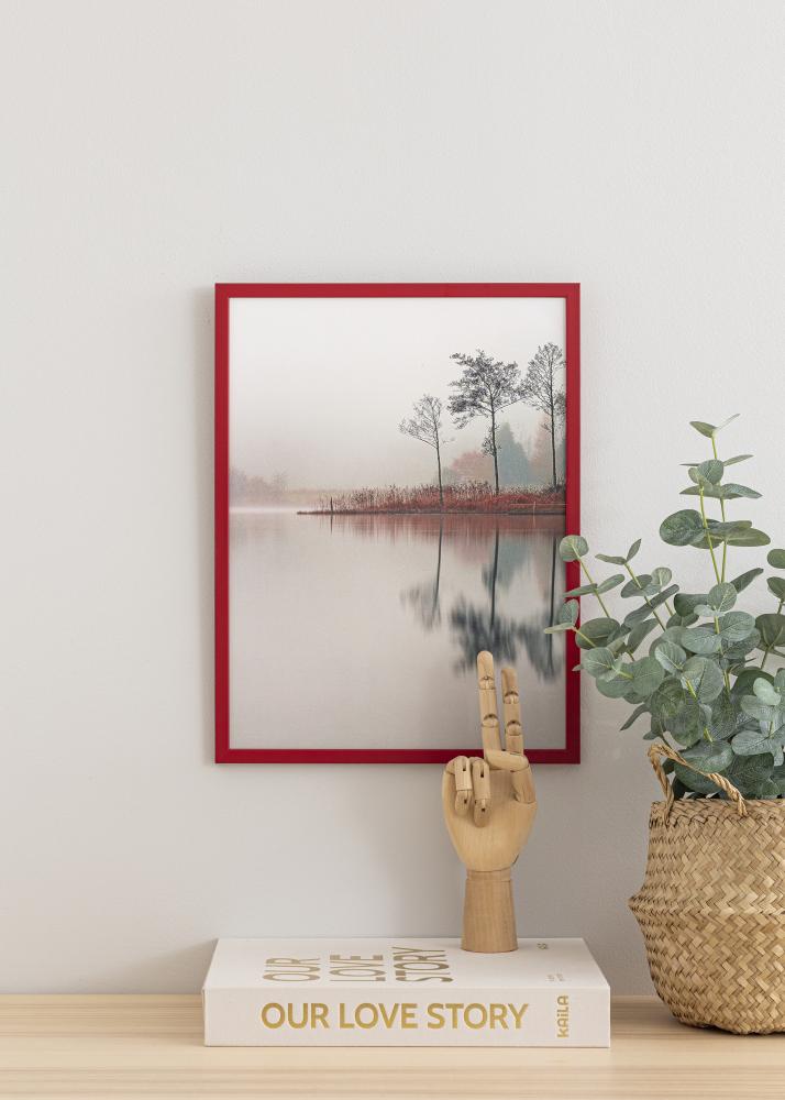 Ram med passepartou Frame Edsbyn Red 42x59.4 cm (A2) - Picture Mount White 25x38 cm