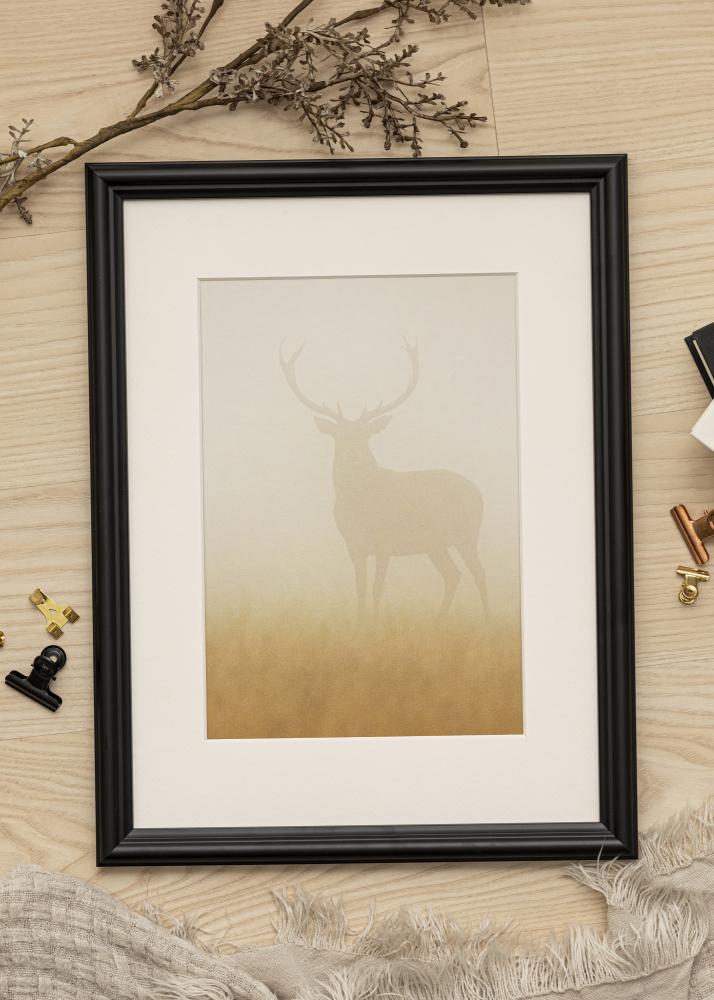 Ram med passepartou Frame Siljan Black 20x30 cm - Picture Mount White 15x22 cm