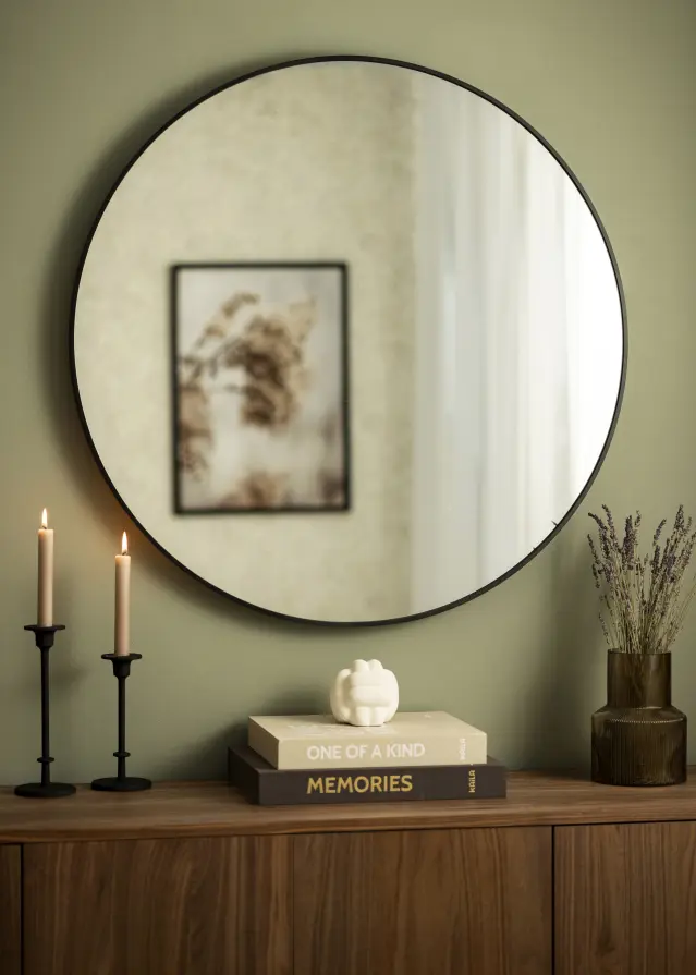 KAILA KAILA Round Mirror - Edge Black 90 cm Ø