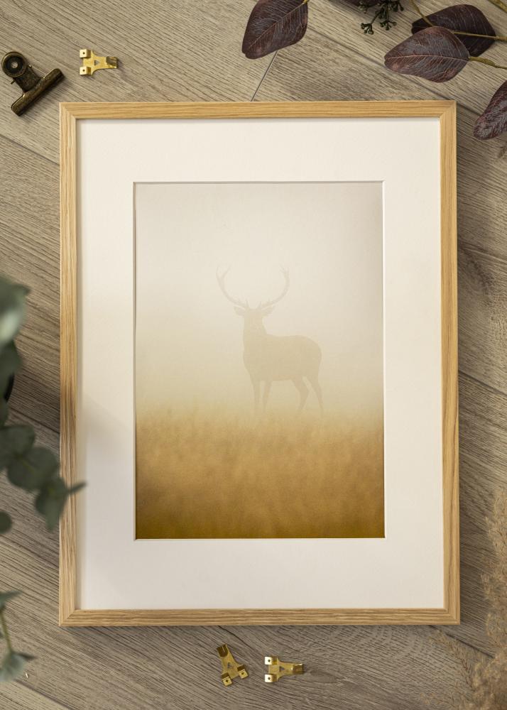 Ram med passepartou Frame Soul Oak Veneer 40x50 cm - Picture Mount White 29.7x42 cm (A3)