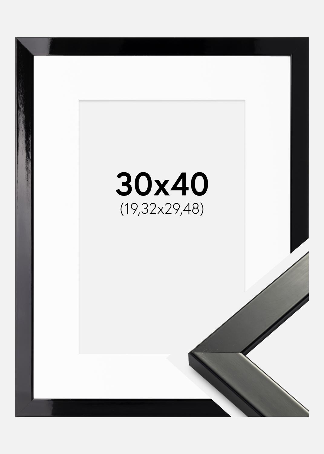 Product Image for Frame Uppsala Black High gloss 30x40 cm - Picture Mount White 8x12 inches