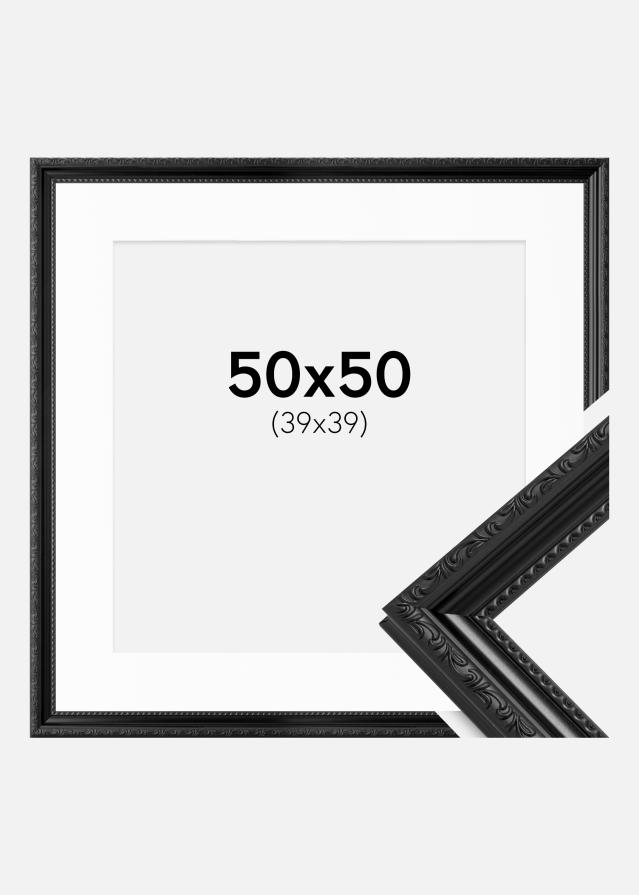 Ram med passepartou Frame Abisko Black 50x50 cm - Picture Mount White 40x40 cm