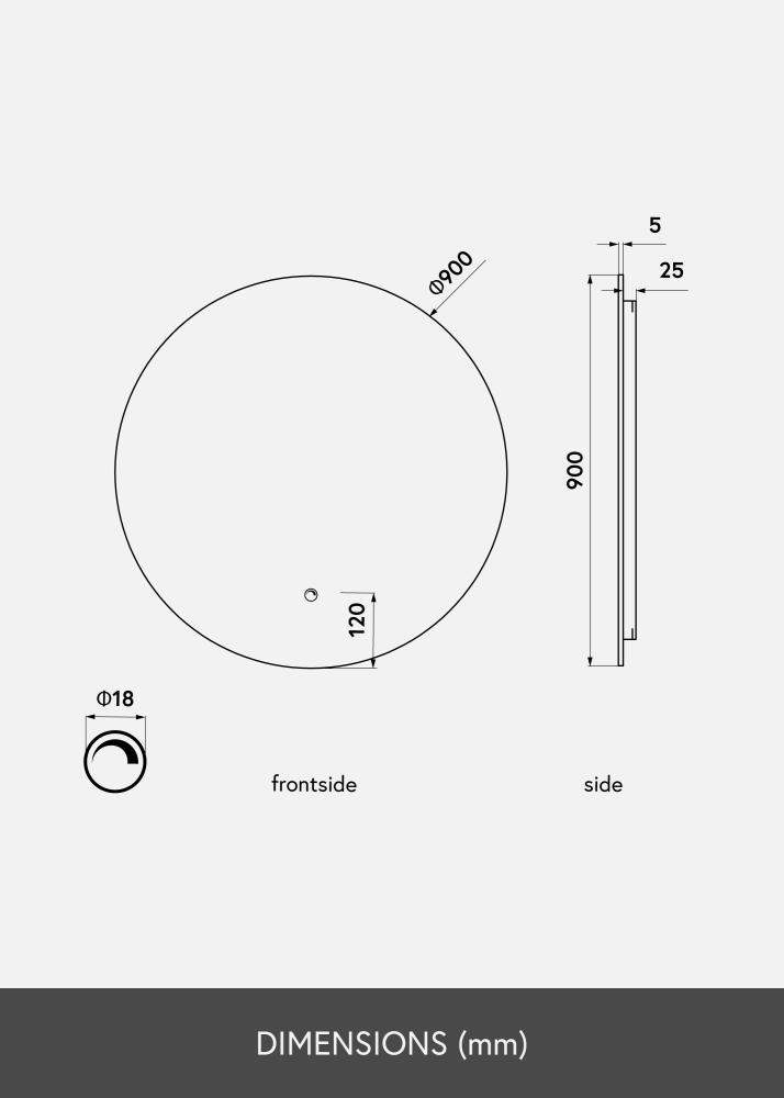 KAILA KAILA Mirror LED 90 cm Ø