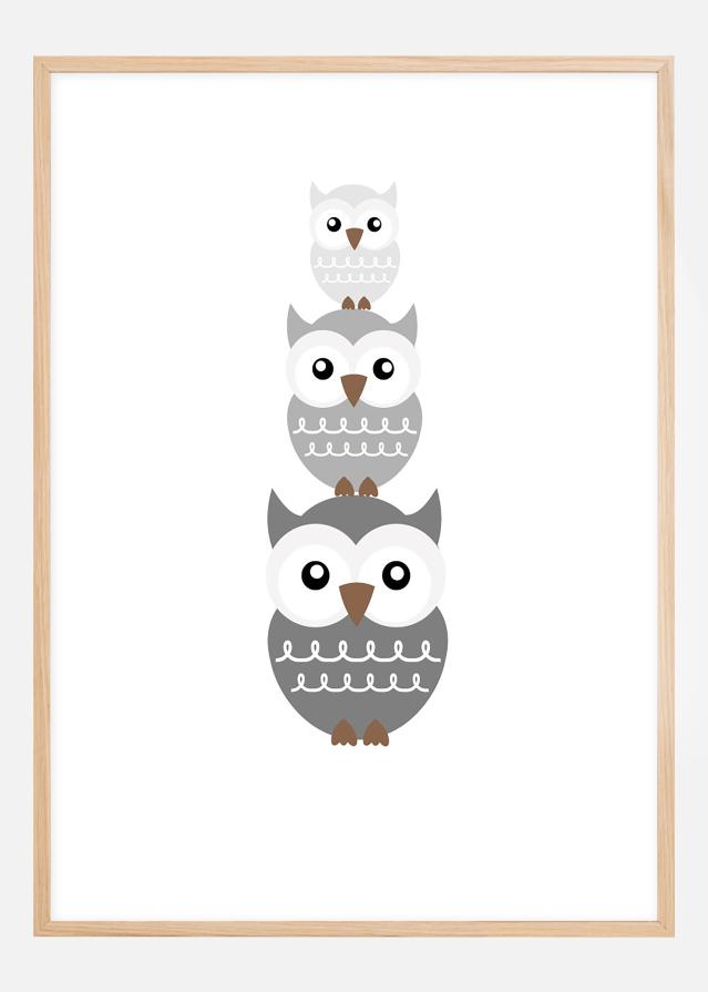 Bildverkstad Owl Triss - Misty grey Poster