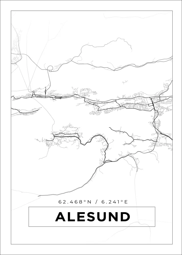 Bildverkstad Map - Alesund - White Poster