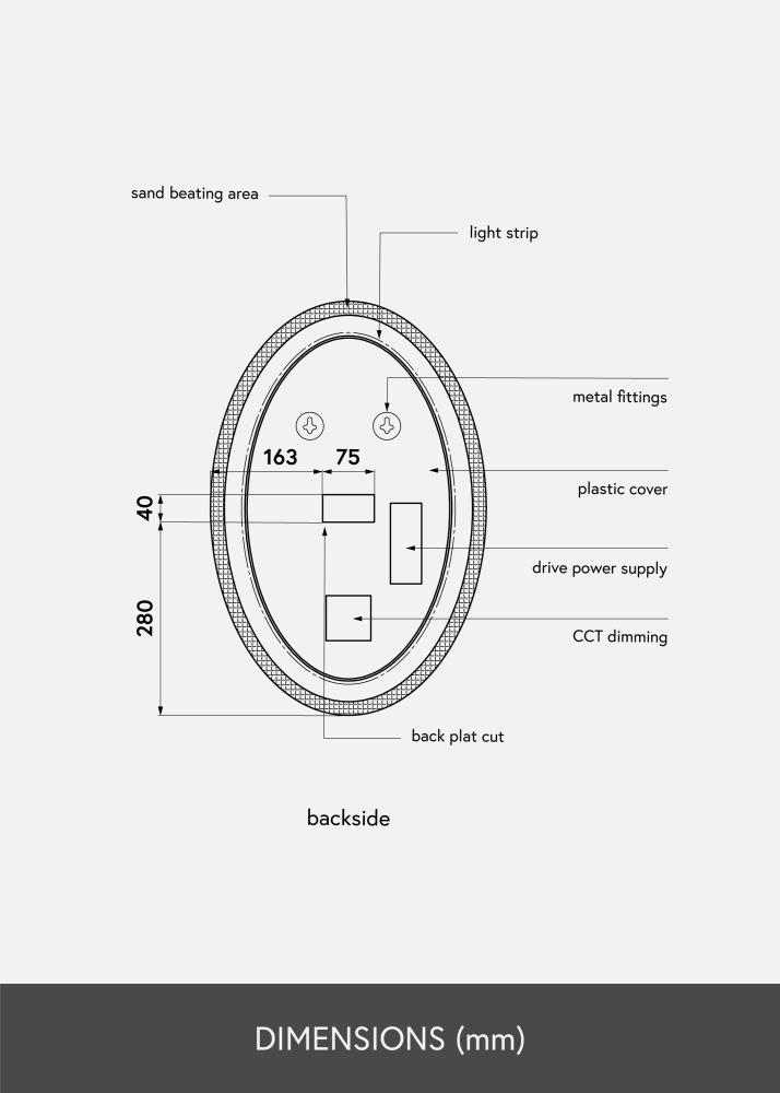 KAILA KAILA Mirror Oval LED 40x60 cm