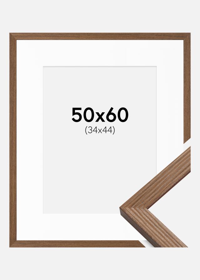 Ram med passepartou Frame Fiorito Dark Oak 50x60 cm - Picture Mount White 35x45 cm