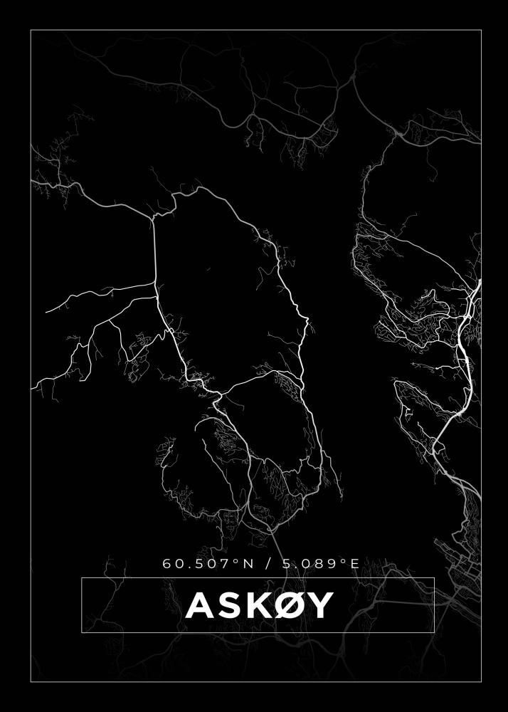 Bildverkstad Map - Askøy - Black Poster