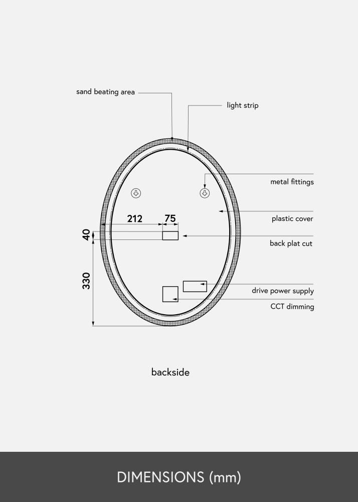 KAILA KAILA Mirror Oval LED 50x70 cm