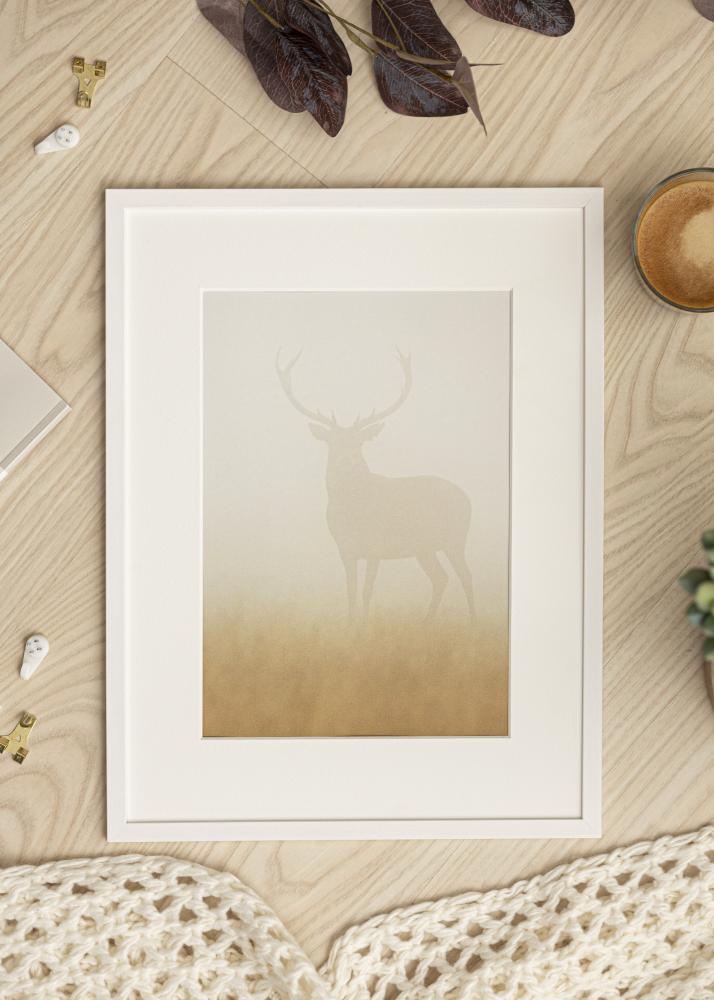 Ram med passepartou Frame Edsbyn White 60x60 cm - Picture Mount White 50x50 cm