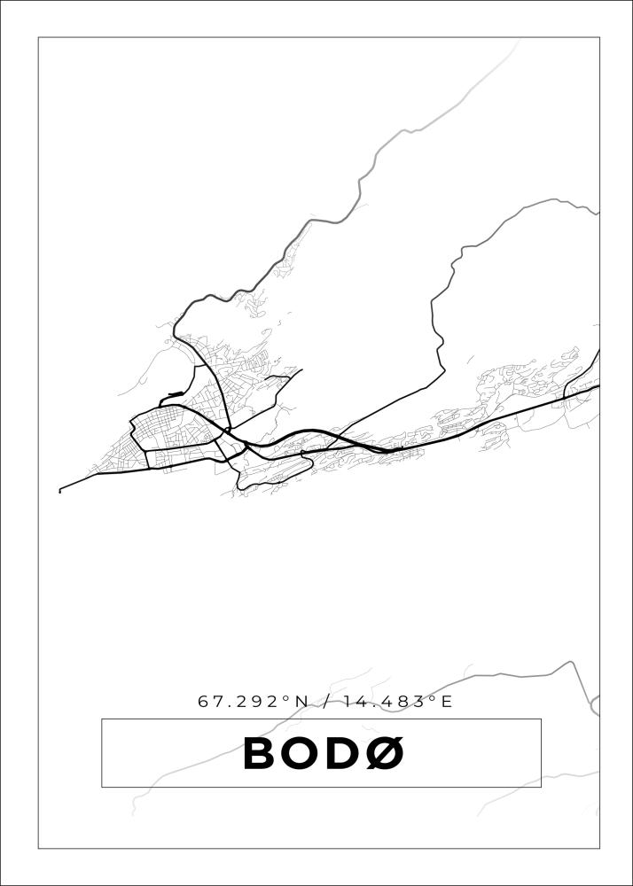 Bildverkstad Map - Bodø - White Poster